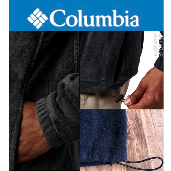 COLUMBIA FLEECE JACKET Full Zip Black Large Men’s UNISEX - Picture 5 of 16